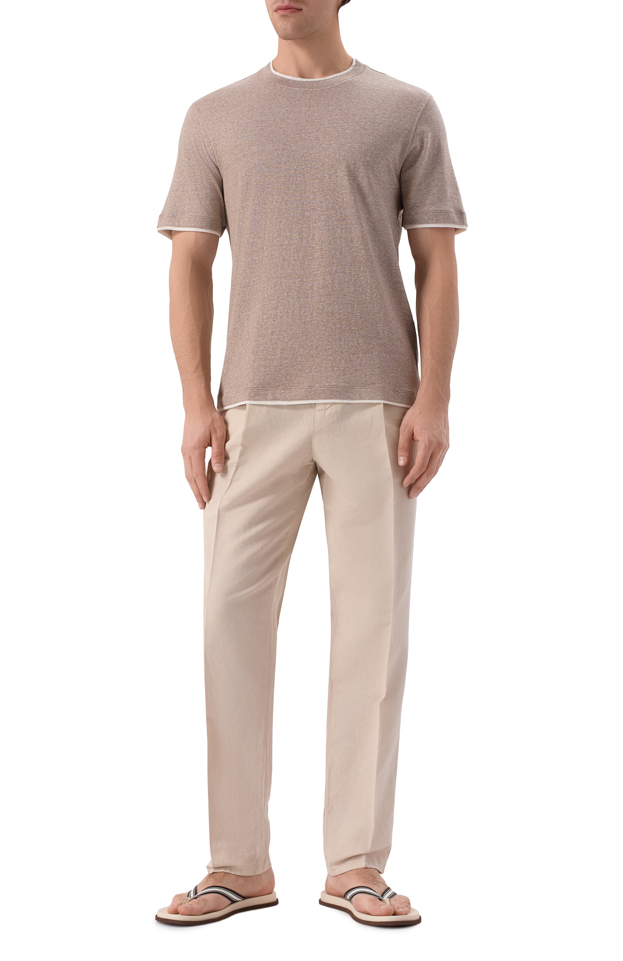 Футболка изо льна и хлопка BRUNELLO CUCINELLI, арт. MW8357427, фото 2