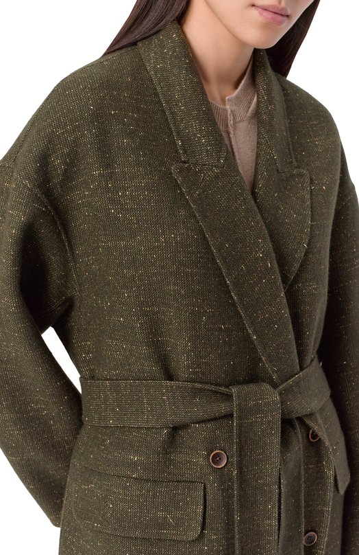 Пальто из кашемира и вискозы Uma Wang UW8056 Хаки  UW8056 Фото 5