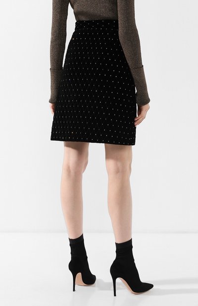 Бархатная юбка-миди с декоративной отделкой GUCCI, арт. 543479/ZLE93, фото 4