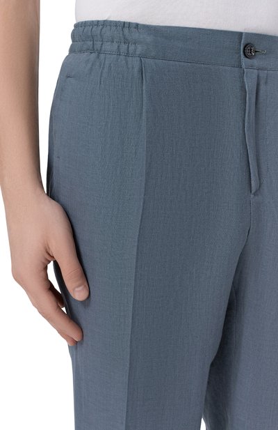 Льняные брюки KITON темно-серого цвета по цене 196500 руб., арт. UPN01H09690, фото 5 Льняные брюки KITON, арт. UPN01H09690, фото 5