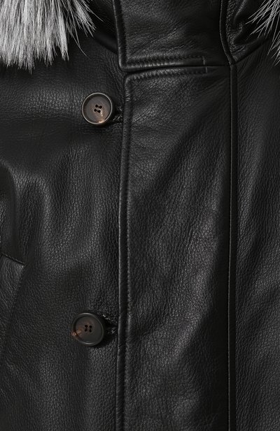 Кожаный пуховик с отделкой из нутрии и лисы BRIONI, арт. PUD40L/07714, фото 5