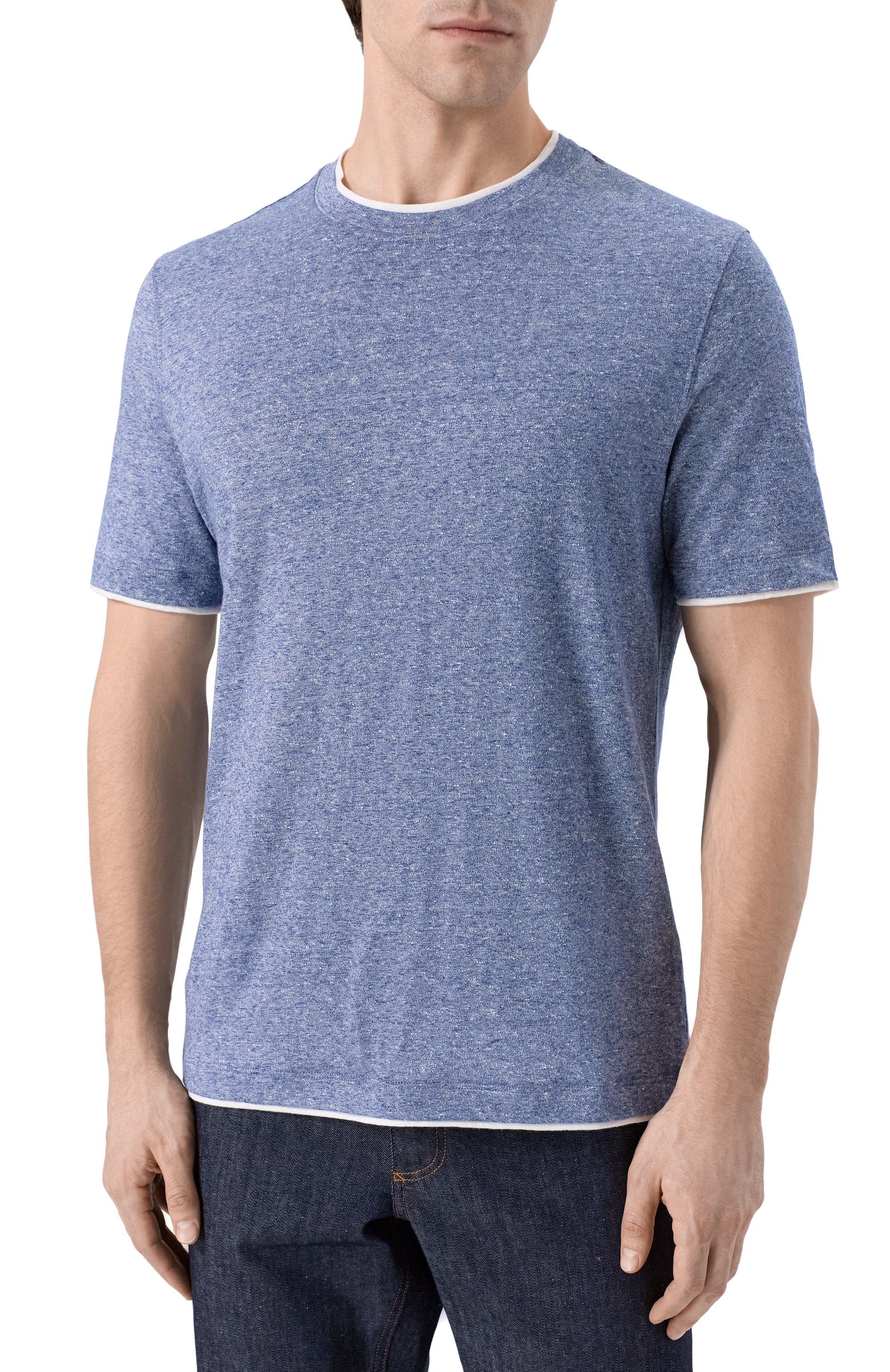 Футболка изо льна и хлопка BRUNELLO CUCINELLI, арт. MW8357427, фото 3