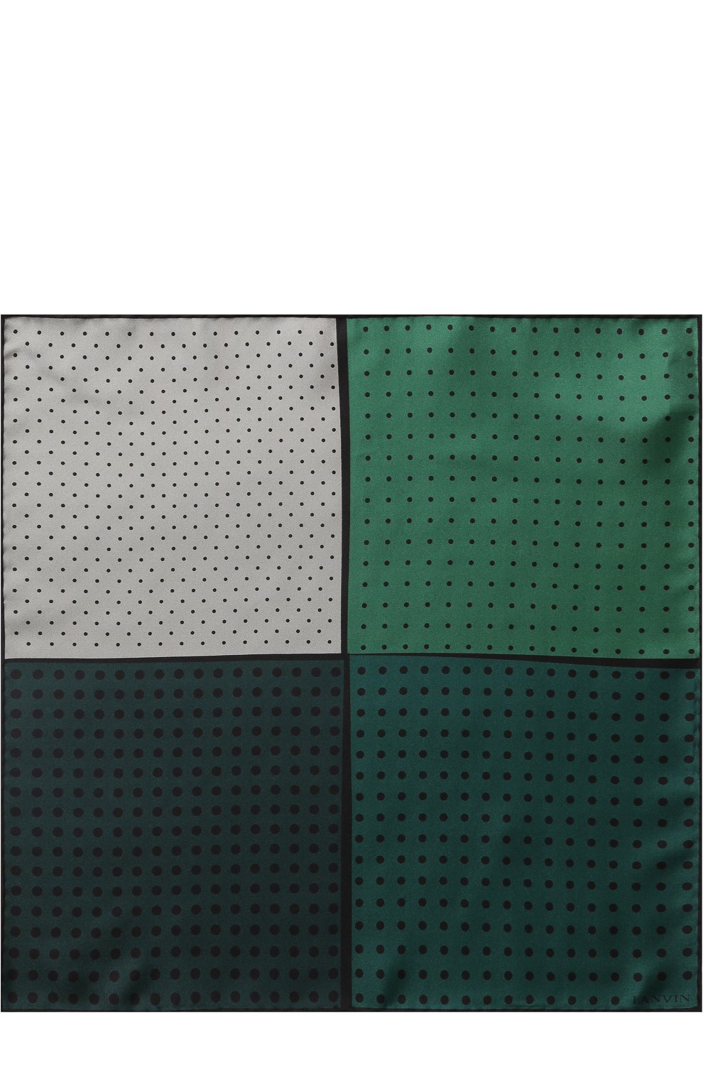 Шелковый платок с узором LANVIN зеленого цвета по цене 7995 руб., арт. 2368/HANDKERCHIEF, фото 3 Шелковый платок с узором LANVIN, арт. 2368/HANDKERCHIEF, фото 3