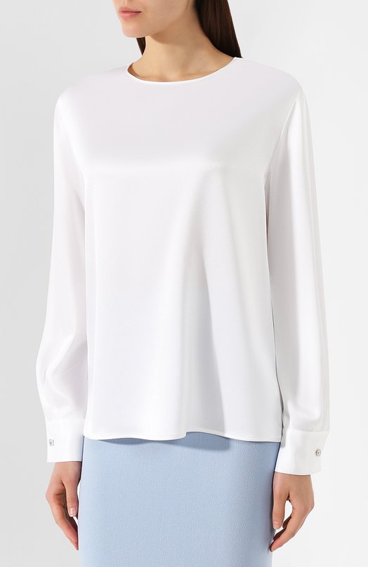 Атласная блузка St. John K32WW01 Белый  K32WW01 Фото 3