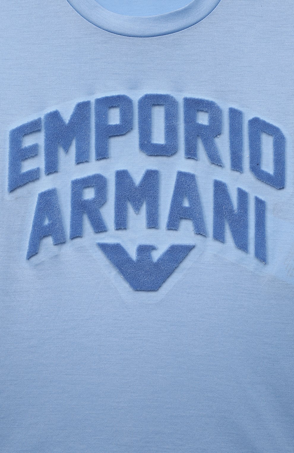 Футболка из лиоцелла и хлопка EMPORIO ARMANI голубого цвета по цене 10750 руб., арт. 3R4TBG/1JUVZ, фото 3 Футболка из лиоцелла и хлопка EMPORIO ARMANI, арт. 3R4TBG/1JUVZ, фото 3