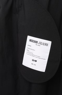 Женская парка M05CH1NO JEANS черного цвета, арт. A0609/3224 | Фото 7 (Материал сплава: Проставлено; Драгоценные камни: Проставлено; Рукава: Длинные; Длина (верхняя одежда): До колена; Стили: Кэжуэл; Кросс-КТ: Куртка; Материал внешний: Хлопок, Синтетический материал)