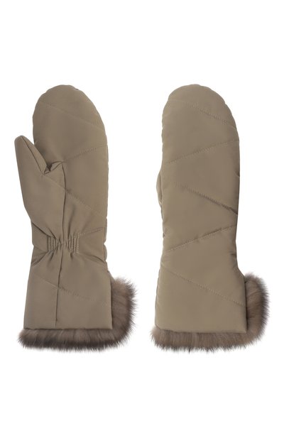 Женские утепленные варежки с отделкой из соболя BLACK SABLE, арт. BS-003V