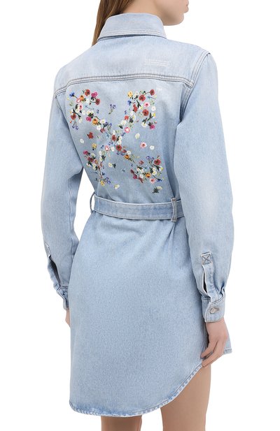 Джинсовое платье OFF-WHITE голубого цвета по цене 88350 руб., арт. 0WYM007R21DEN001, фото 4 Джинсовое платье OFF-WHITE, арт. 0WYM007R21DEN001, фото 4