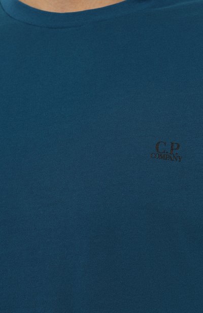 Хлопковая футболка C.P. COMPANY синего цвета по цене 12650 руб., арт. 16CMTS044A005100W, фото 5 Хлопковая футболка C.P. COMPANY, арт. 16CMTS044A005100W, фото 5