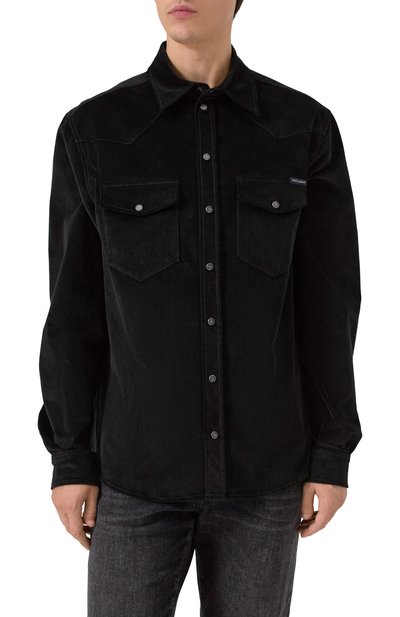 Вельветовая рубашка DOLCE & GABBANA черного цвета по цене 99950 руб., арт. G5MA1T/GJ589, фото 3 Вельветовая рубашка DOLCE & GABBANA, арт. G5MA1T/GJ589, фото 3