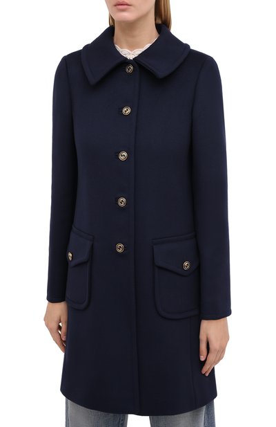 Шерстяное пальто GUCCI темно-синего цвета по цене 285120 руб., арт. 626300/ZHW03, фото 3 Шерстяное пальто GUCCI, арт. 626300/ZHW03, фото 3