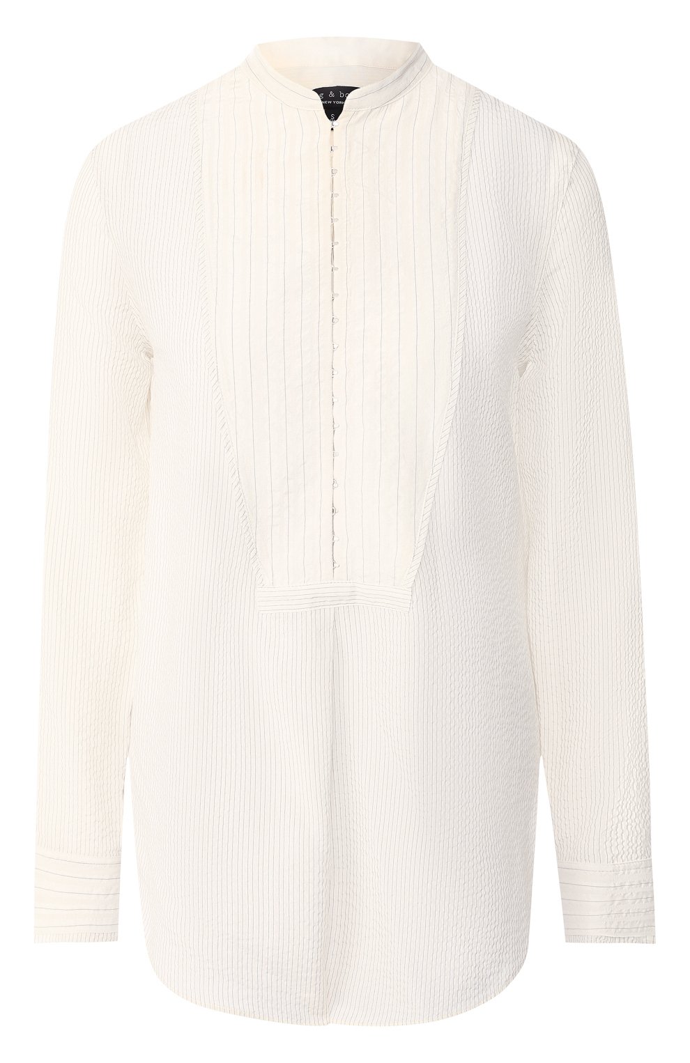 Шелковая блузка RAG AND BONE бежевого цвета по цене 31650 руб., арт. W286A0675, фото 1 Шелковая блузка RAG AND BONE, арт. W286A0675, фото 1