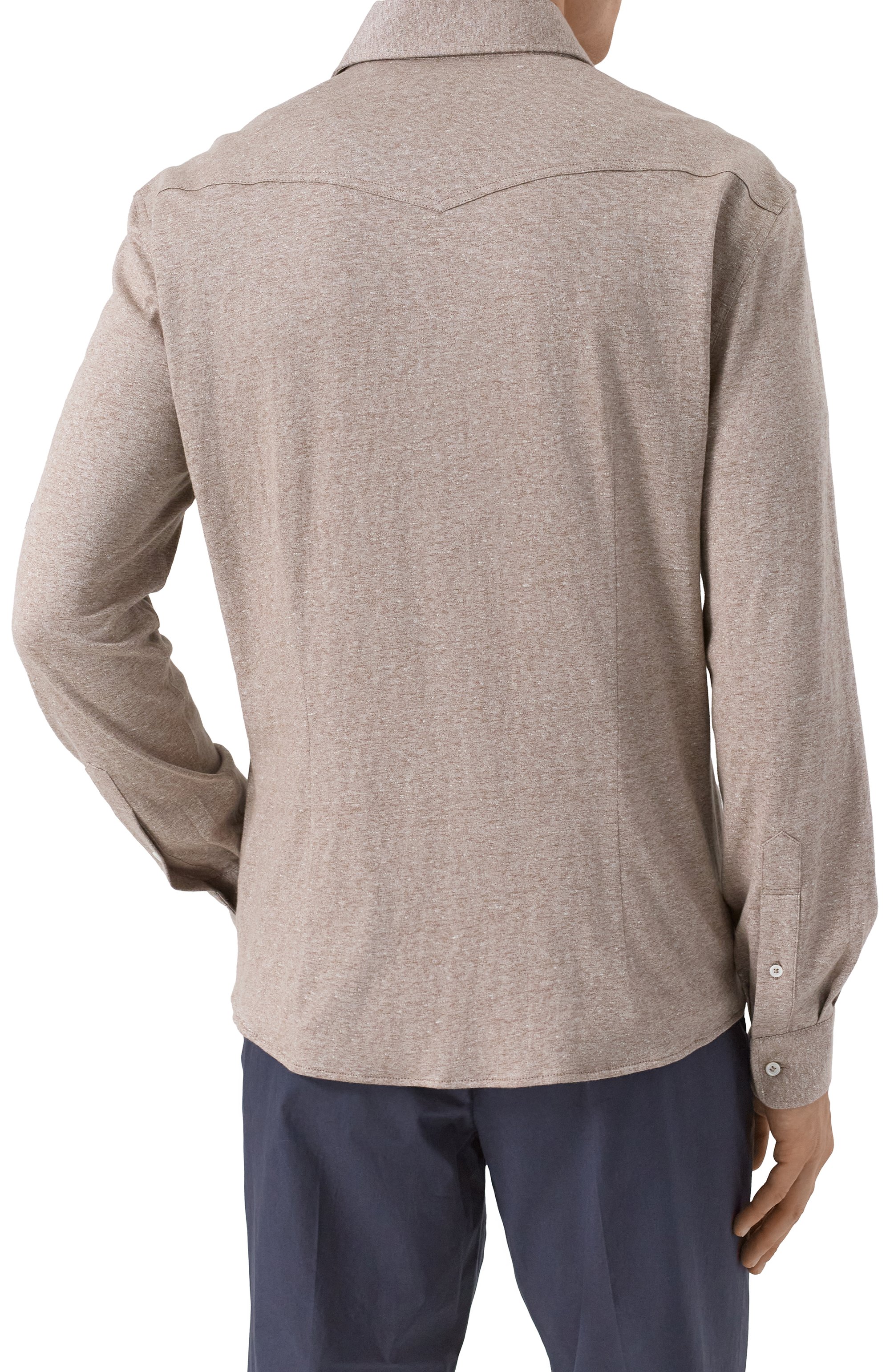 Рубашка изо льна и хлопка BRUNELLO CUCINELLI, арт. MW8356666, фото 4