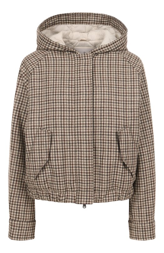 Шерстяной бомбер Brunello Cucinelli MG5237690P Бежевый MG5237690P
