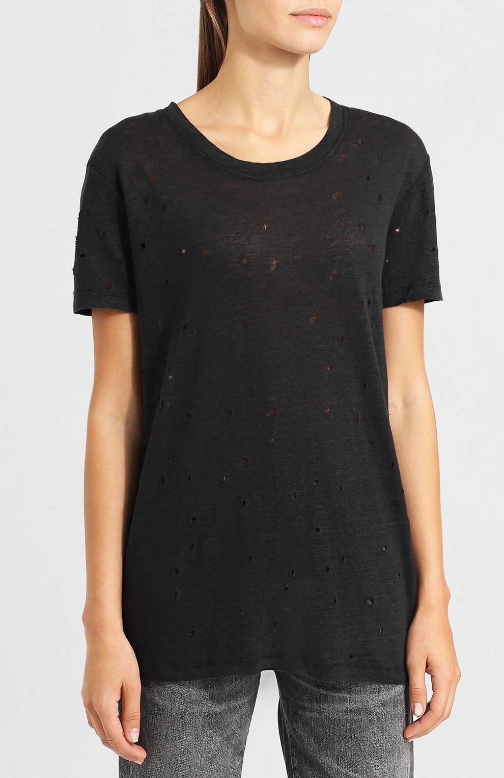 Льняная футболка с декоративными разрезами IRO, арт. 00PWF19CLAY, фото 3