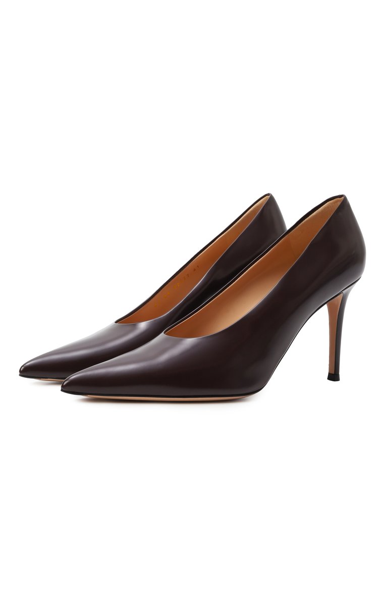 Женские кожаные туфли robbie 85 GIANVITO ROSSI бордового цвета, арт. G22277.85RIC.T0KB0UR | Фото 1 (Подошва: Плоская; Материал внутренний: Натуральная кожа; Материал внешний: Натуральная кожа; Каблук высота: Высокий; Каблук тип: Шпилька; Автоматизация ТО: Проставлено; Автоматизация состава: Проставлено)