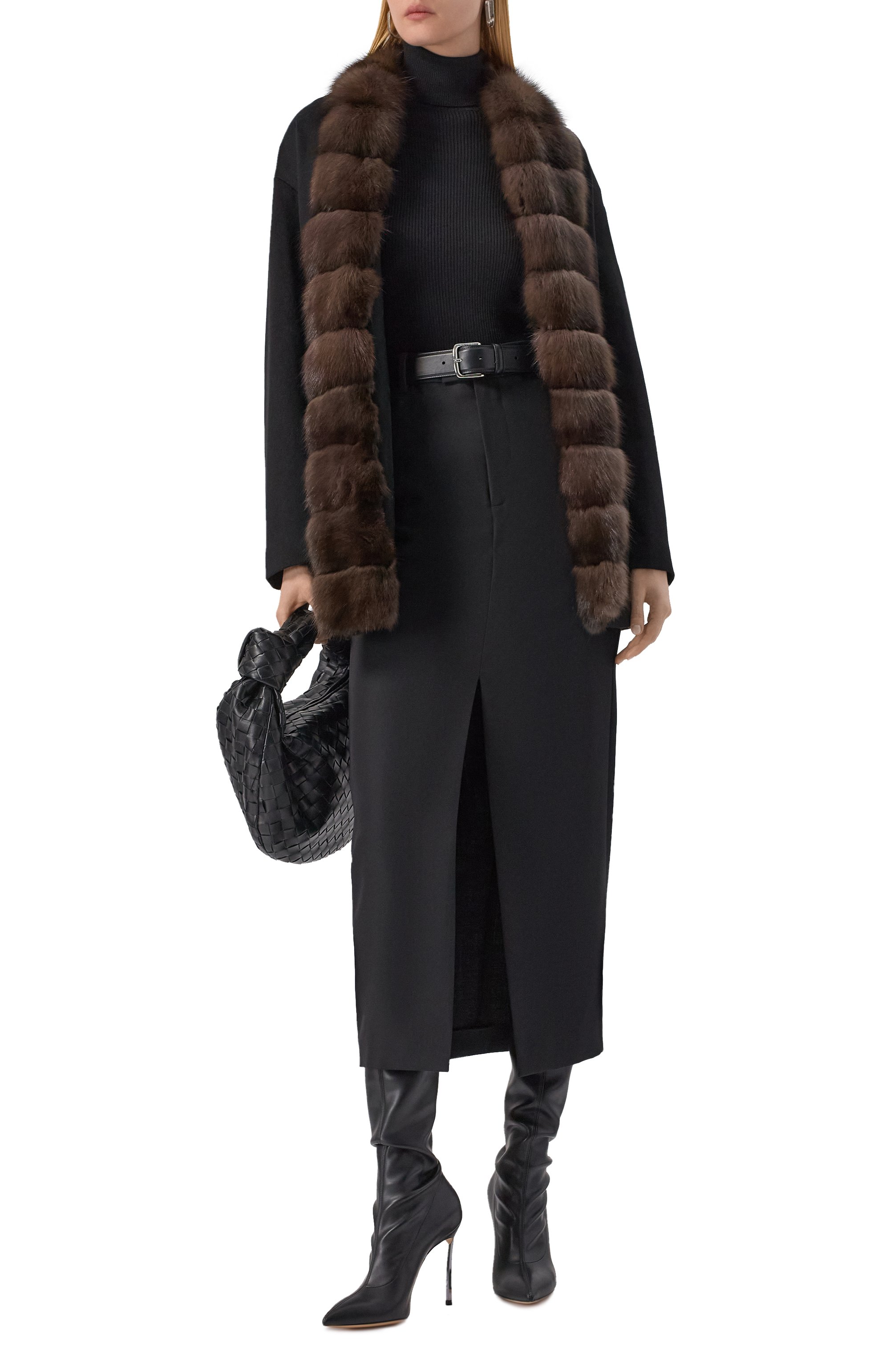 Кашемировое полупальто с отделкой из соболя SIMONETTA RAVIZZA, арт. F05JA196T2Z1A, фото 2