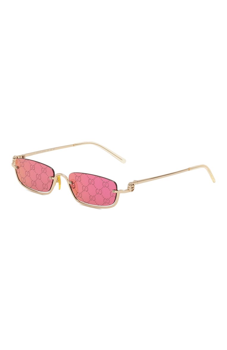 Женские солнцезащитные очки GUCCI розового цвета, арт. GG1278S 005 | Фото 1 (Нос: Не проставлено; Региональные ограничения белый список (Axapta Mercury): Не проставлено; Материал: Металл; Тип очков: С/з; Оптика Гендер: оптика-женское; Очки форма: Прямоугольные, Безоправные)