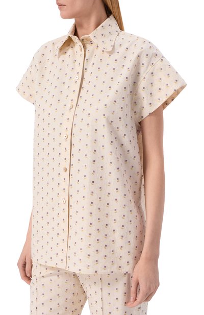 Рубашка из хлопка и вискозы VALENTINO кремового цвета по цене 271500 руб., арт. 8B3AA0F0/A4K, фото 3 Рубашка из хлопка и вискозы VALENTINO, арт. 8B3AA0F0/A4K, фото 3