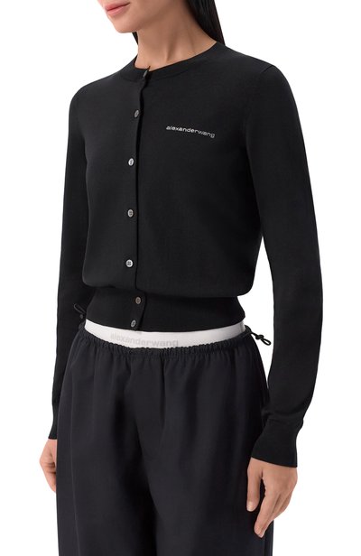 Кардиган ALEXANDER WANG черного цвета по цене 65900 руб., арт. 1KC3263085, фото 3 Кардиган ALEXANDER WANG, арт. 1KC3263085, фото 3
