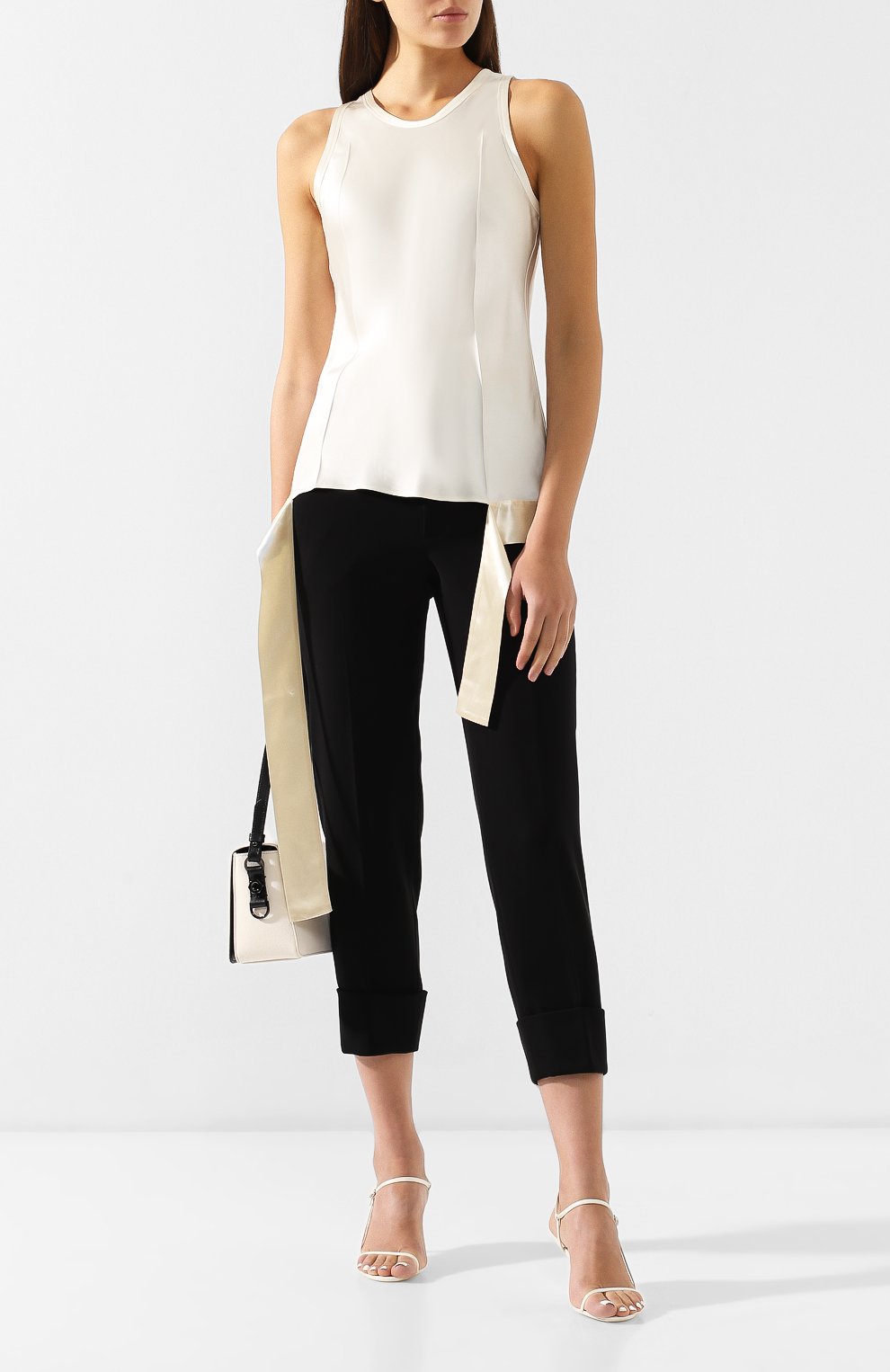 Топ из вискозы HELMUT LANG бежевого цвета по цене 27300 руб., арт. I09HW519, фото 2 Топ из вискозы HELMUT LANG, арт. I09HW519, фото 2
