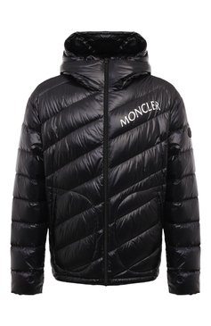 Мужская пуховик shama MONCLER черного цвета, арт. 1A000.72/595GJ | Фото 1 (Мужское Кросс-КТ: пуховик-короткий; Рукава: Длинные; Материал внешний: Синтетический материал; Материал сплава: Проставлено; Драгоценные камни: Проставлено; Длина (верхняя одежда): Короткие; Материал утеплителя: Пух и перо; Стили: Кэжуэл)