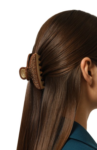 Заколка для волос ALEXANDRE DE PARIS коричневого цвета по цене 24900 руб., арт. ICCM-15571-04A24 OH, фото 2 Заколка для волос ALEXANDRE DE PARIS, арт. ICCM-15571-04A24 OH, фото 2