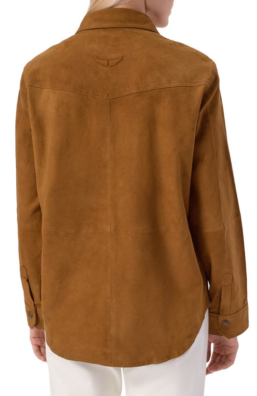 Замшевая рубашка Zadig and Voltaire RWSH01033 Коричневый  RWSH01033 Фото 4