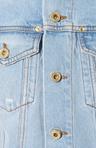 Джинсовая куртка VERSACE JEANS COUTURE голубого цвета по цене 35400 руб., арт. C1GUA92E-UUP421 BIG LABEL/A093J, фото 5 Джинсовая куртка VERSACE JEANS COUTURE, арт. C1GUA92E-UUP421 BIG LABEL/A093J, фото 5