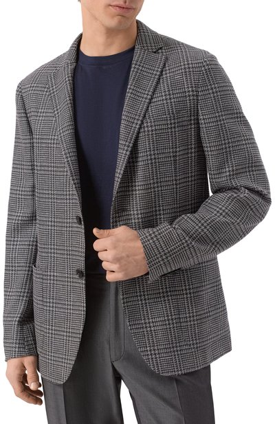 Пиджак из шелка и шерсти ZEGNA, арт. 1DNMG0/916703A9, фото 4