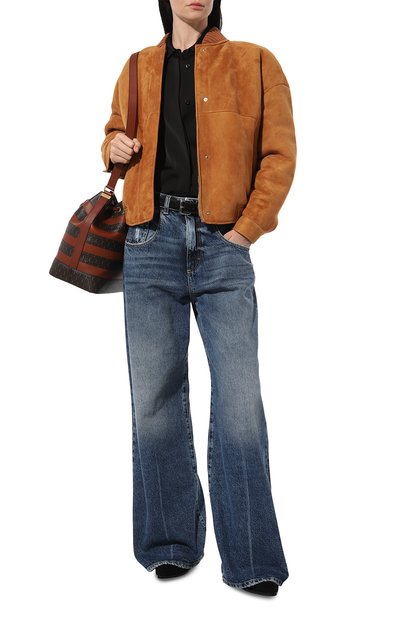 Дубленка из овчины GIULIA GURMAN оранжевого цвета по цене 255000 руб., арт. GD40GD, фото 2 Дубленка из овчины GIULIA GURMAN, арт. GD40GD, фото 2