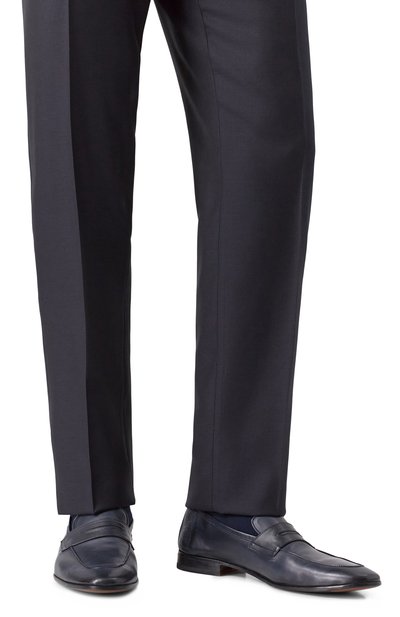 Кожаные пенни-лоферы FRANCESCHETTI темно-синего цвета по цене 66050 руб., арт. 7630065/F0ULARD, фото 3 Кожаные пенни-лоферы FRANCESCHETTI, арт. 7630065/F0ULARD, фото 3