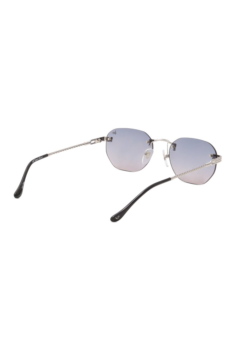 Женские солнцезащитные очки VINTAGE FRAMES синего цвета, арт. DETR0IT PLAYER 24KT WHITE G0LD/BLACK PINK | Фото 4 (Региональные ограничения белый список (Axapta Mercury): Не проставлено; Нос: Не проставлено; Тип очков: С/з; Материал: Металл; Кросс-КТ: С/з-унисекс; Очки форма: Квадратные, Безоправные; Оптика Гендер: оптика-унисекс)