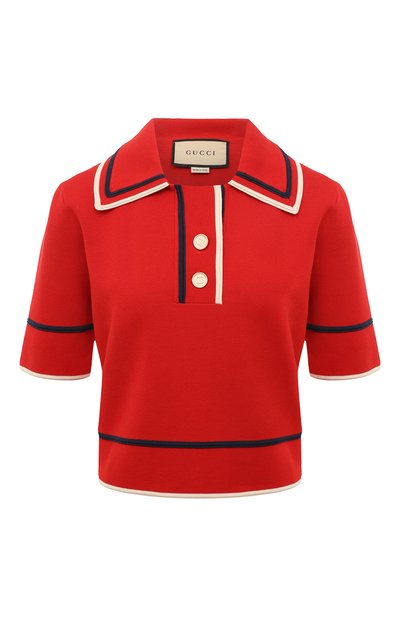 Женское поло из хлопка и шелка GUCCI, арт. 658364 XKBSK