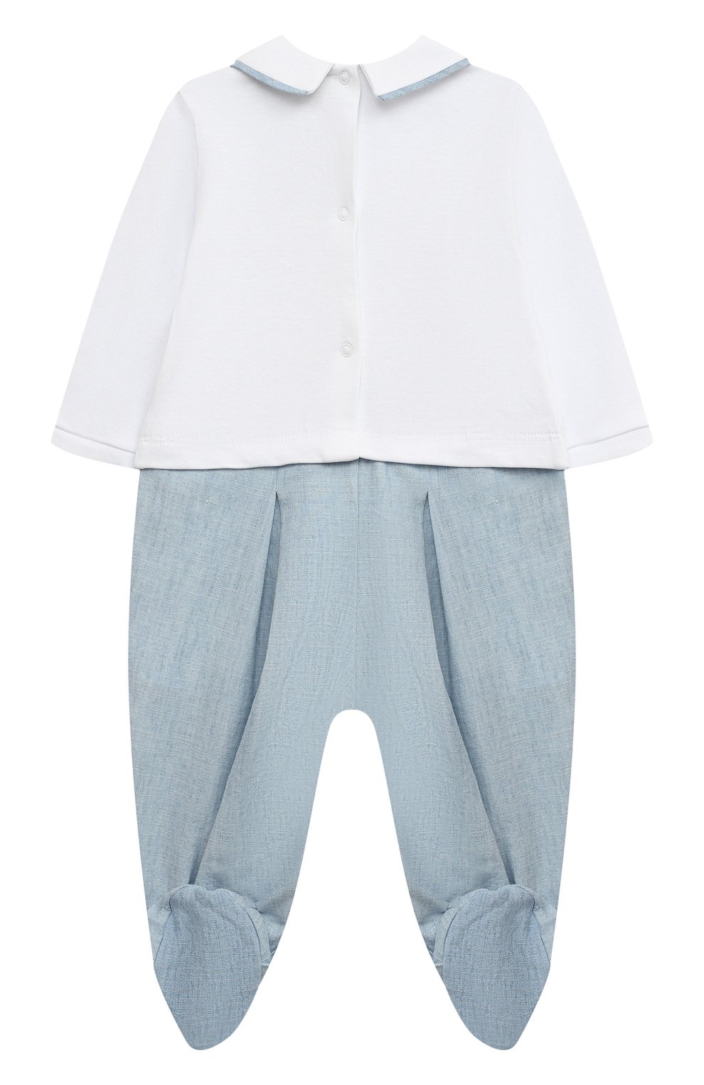 Хлопковый комбинезон MONNALISA голубого цвета по цене 15750 руб., арт. 22C205, фото 2 Хлопковый комбинезон MONNALISA, арт. 22C205, фото 2