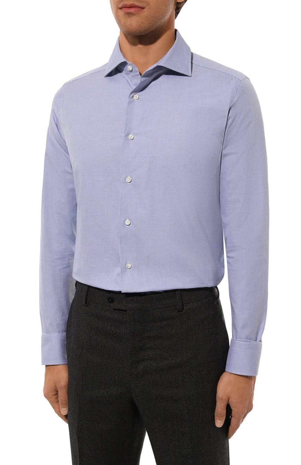 Хлопковая сорочка CANALI синего цвета по цене 27000 руб., арт. NX98/GR03199, фото 4 Хлопковая сорочка CANALI, арт. NX98/GR03199, фото 4