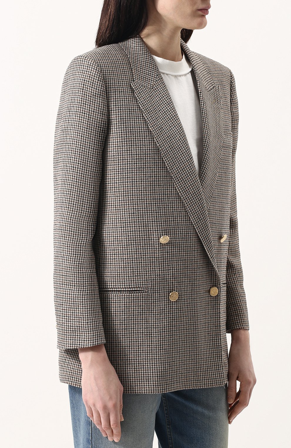 Льняной двубортный жакет GUCCI, арт. 519237/ZKL06, фото 3