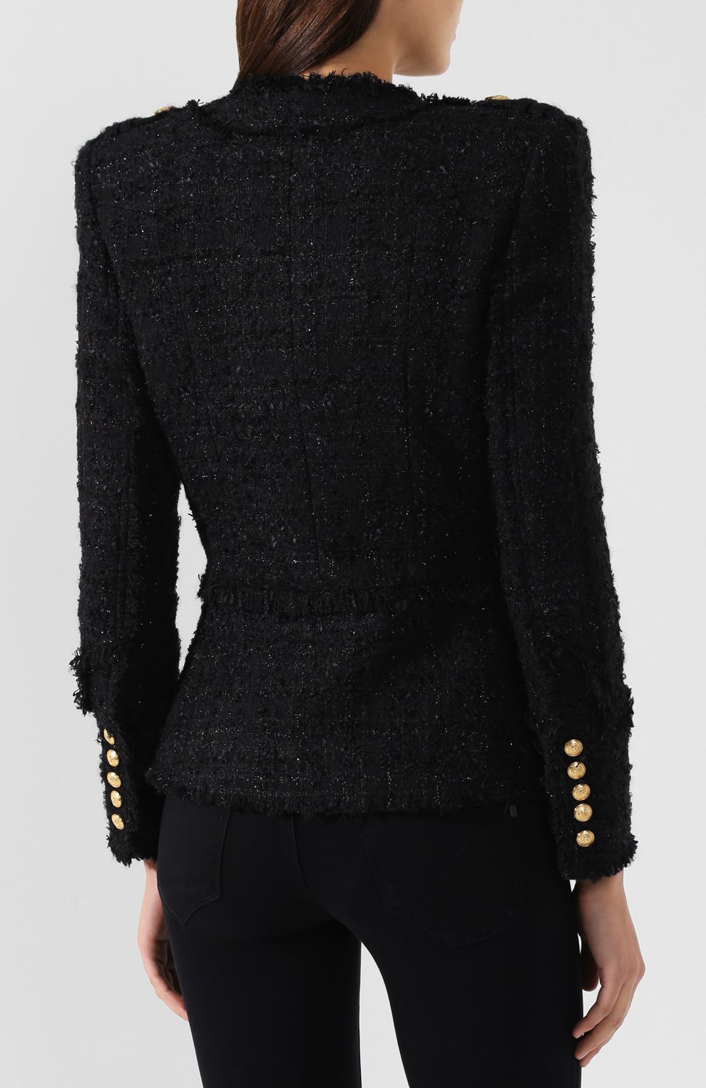 Буклированный жакет BALMAIN черного цвета по цене 358000 руб., арт. RF17211/C076, фото 4 Буклированный жакет BALMAIN, арт. RF17211/C076, фото 4
