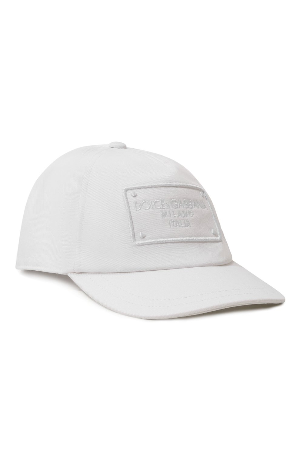 Хлопковая бейсболка DOLCE & GABBANA белого цвета по цене 17050 руб., арт. LB4H80/G7NWB, фото 1 Хлопковая бейсболка DOLCE & GABBANA, арт. LB4H80/G7NWB, фото 1