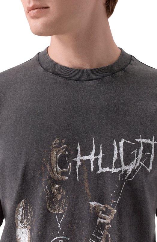 Хлопковая футболка HUGO Blue 50554368 Серый  50554368 Фото 5