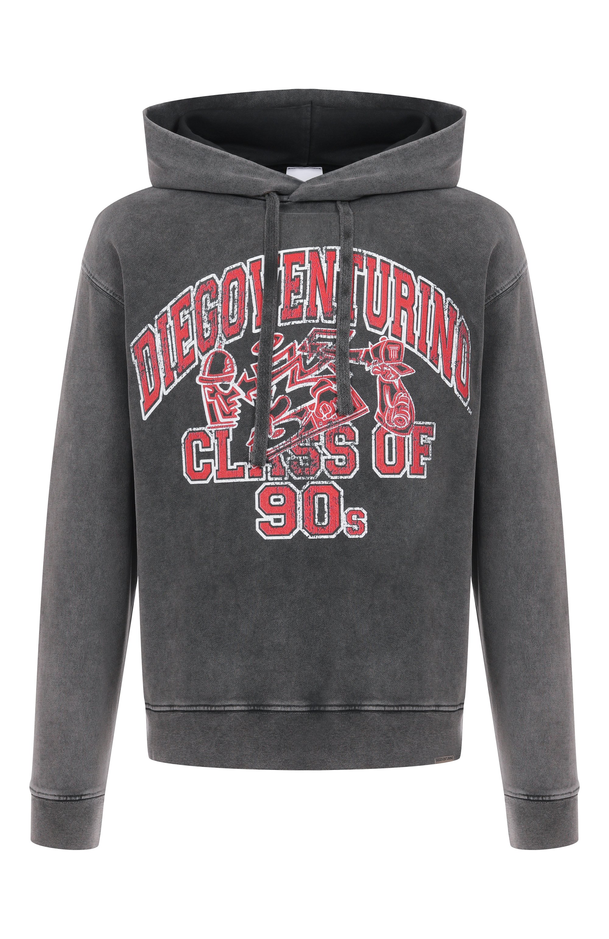 Хлопковое худи DIEGO VENTURINO темно-серого цвета по цене 37850 руб., арт. DVFLHDVC90, фото 1 Хлопковое худи DIEGO VENTURINO, арт. DVFLHDVC90, фото 1