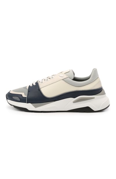 Комбинированные кроссовки CANALI синего цвета по цене 57050 руб., арт. 191215/RY00530, фото 3 Комбинированные кроссовки CANALI, арт. 191215/RY00530, фото 3