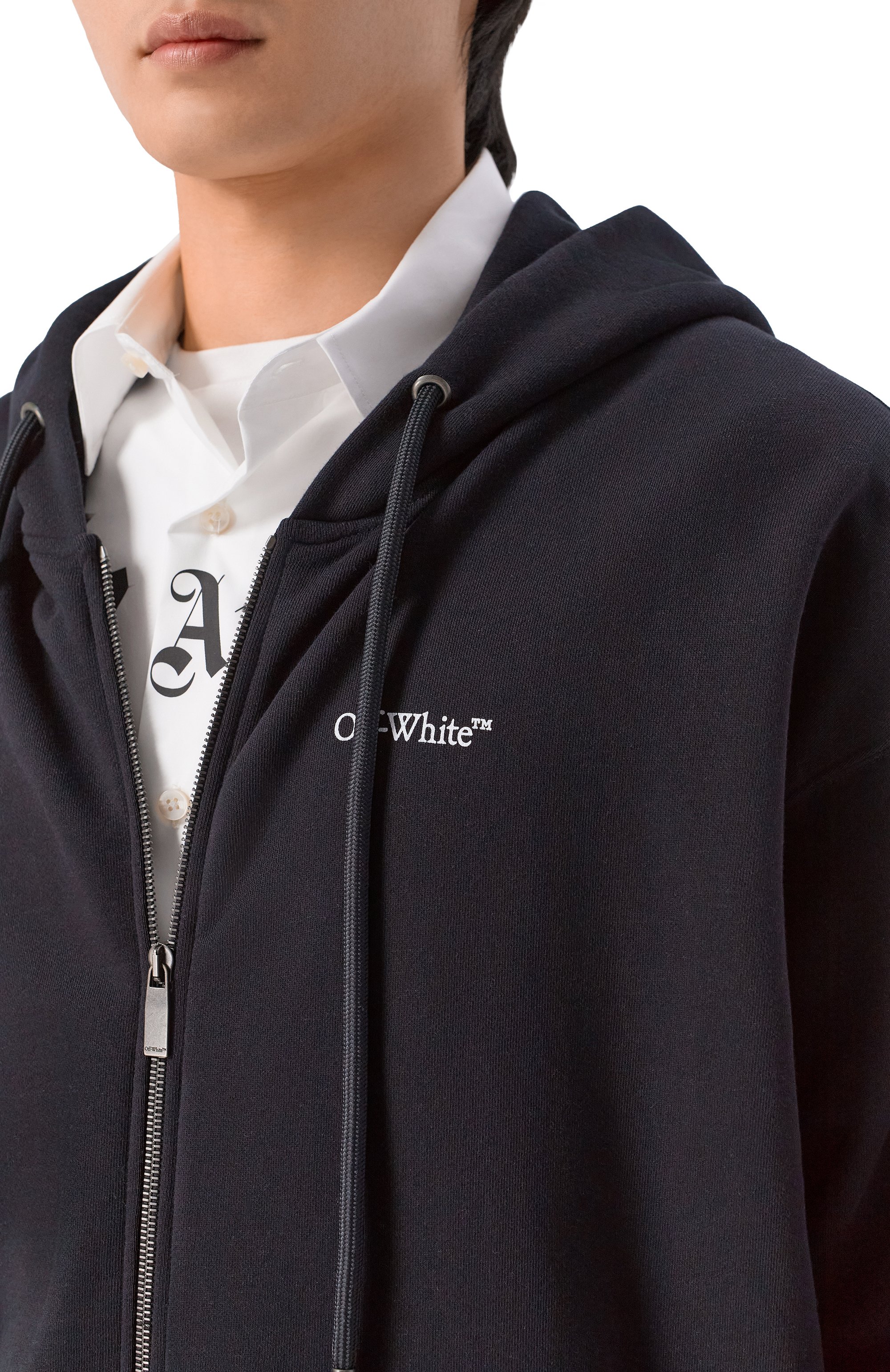 Хлопковая толстовка OFF-WHITE черного цвета по цене 68300 руб., арт. 0MBE015S26FLE003, фото 5 Хлопковая толстовка OFF-WHITE, арт. 0MBE015S26FLE003, фото 5
