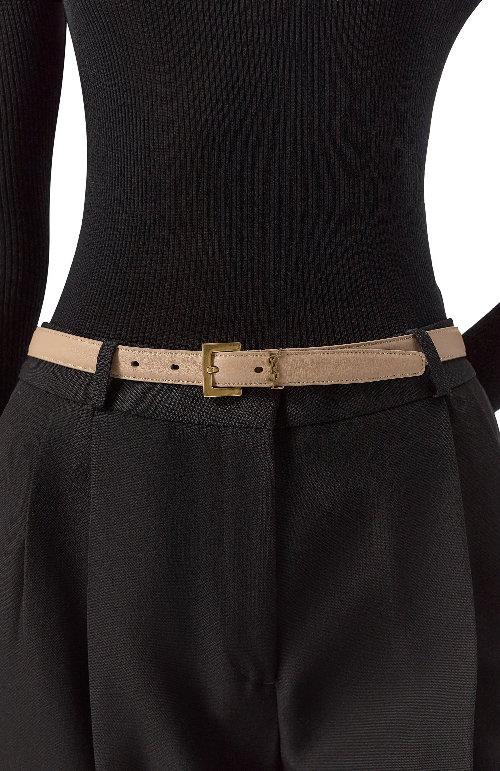 Кожаный ремень cassandre SAINT LAURENT, арт. 554465/B000W, фото 2