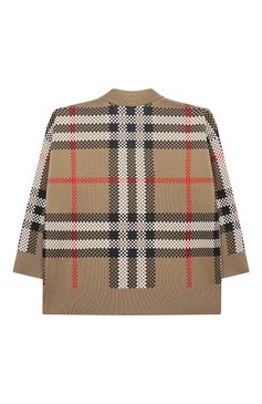 Детский шерстяной кардиган BURBERRY бежевого цвета, арт. 8068399 | Фото 2 (Материал внешний: Шерсть; Рукава: Длинные; Мальчики Кросс-КТ: Кардиган-одежда; Материал сплава: Проставлено; Драгоценные камни: Проставлено)