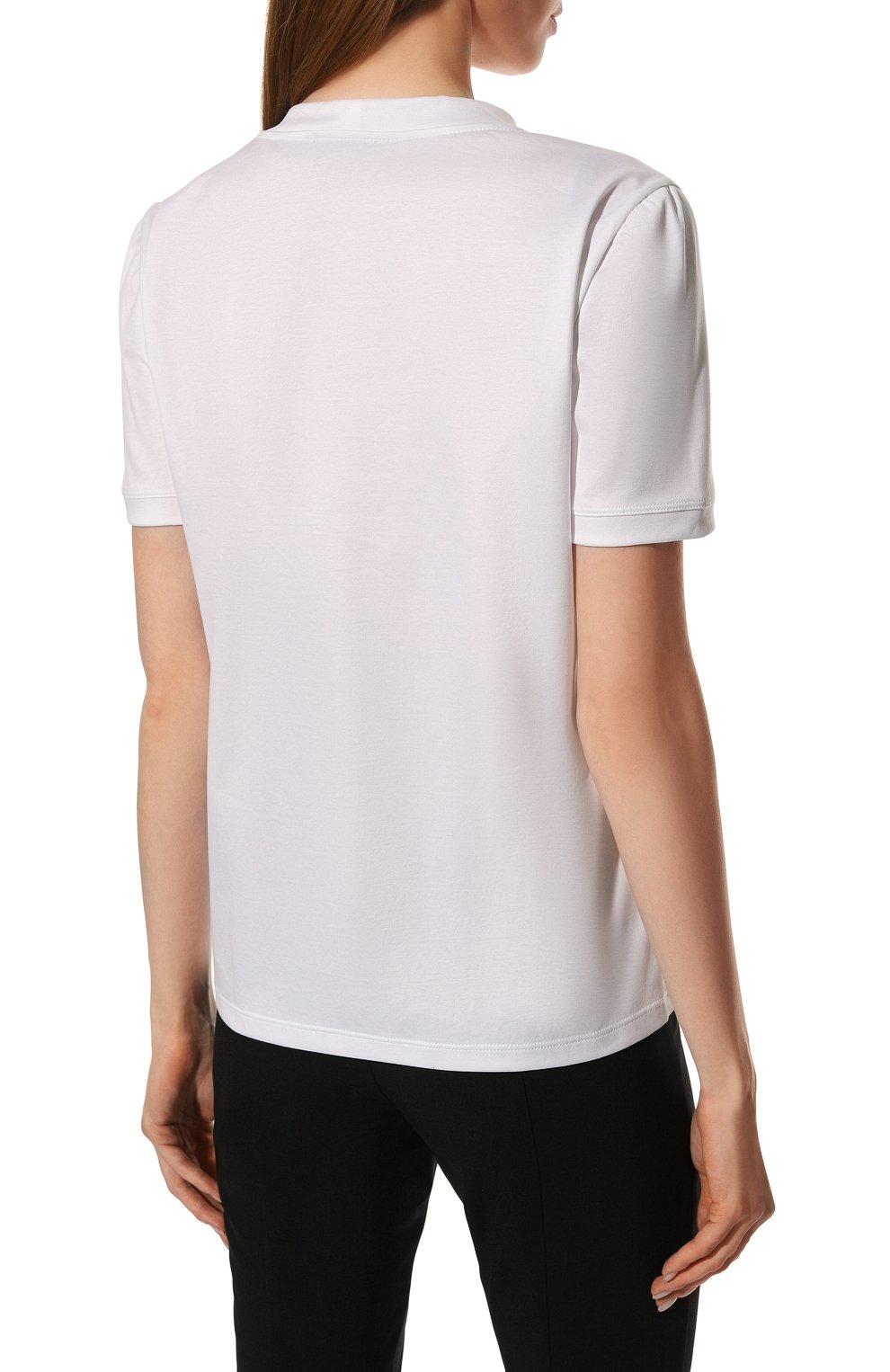 Хлопковая футболка GIORGIO ARMANI белого цвета по цене 47450 руб., арт. 3KAM56/AJVIZ/U0BN, фото 4 Хлопковая футболка GIORGIO ARMANI, арт. 3KAM56/AJVIZ/U0BN, фото 4