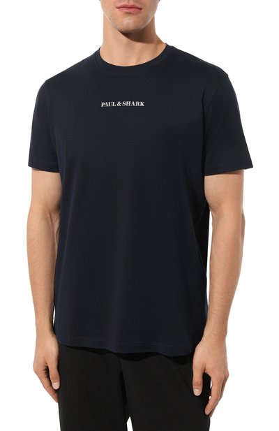 Хлопковая футболка PAUL&SHARK темно-синего цвета по цене 14200 руб., арт. 22411044, фото 3 Хлопковая футболка PAUL&SHARK, арт. 22411044, фото 3