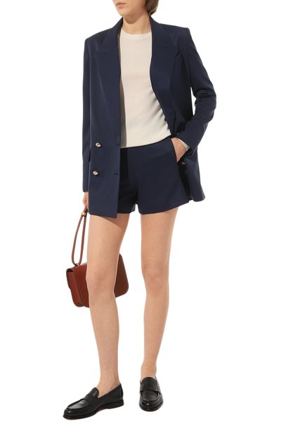 Шерстяные шорты OLOLOL темно-синего цвета по цене 29000 руб., арт. OLSR001/2804.403/S23, фото 2 Шерстяные шорты OLOLOL, арт. OLSR001/2804.403/S23, фото 2