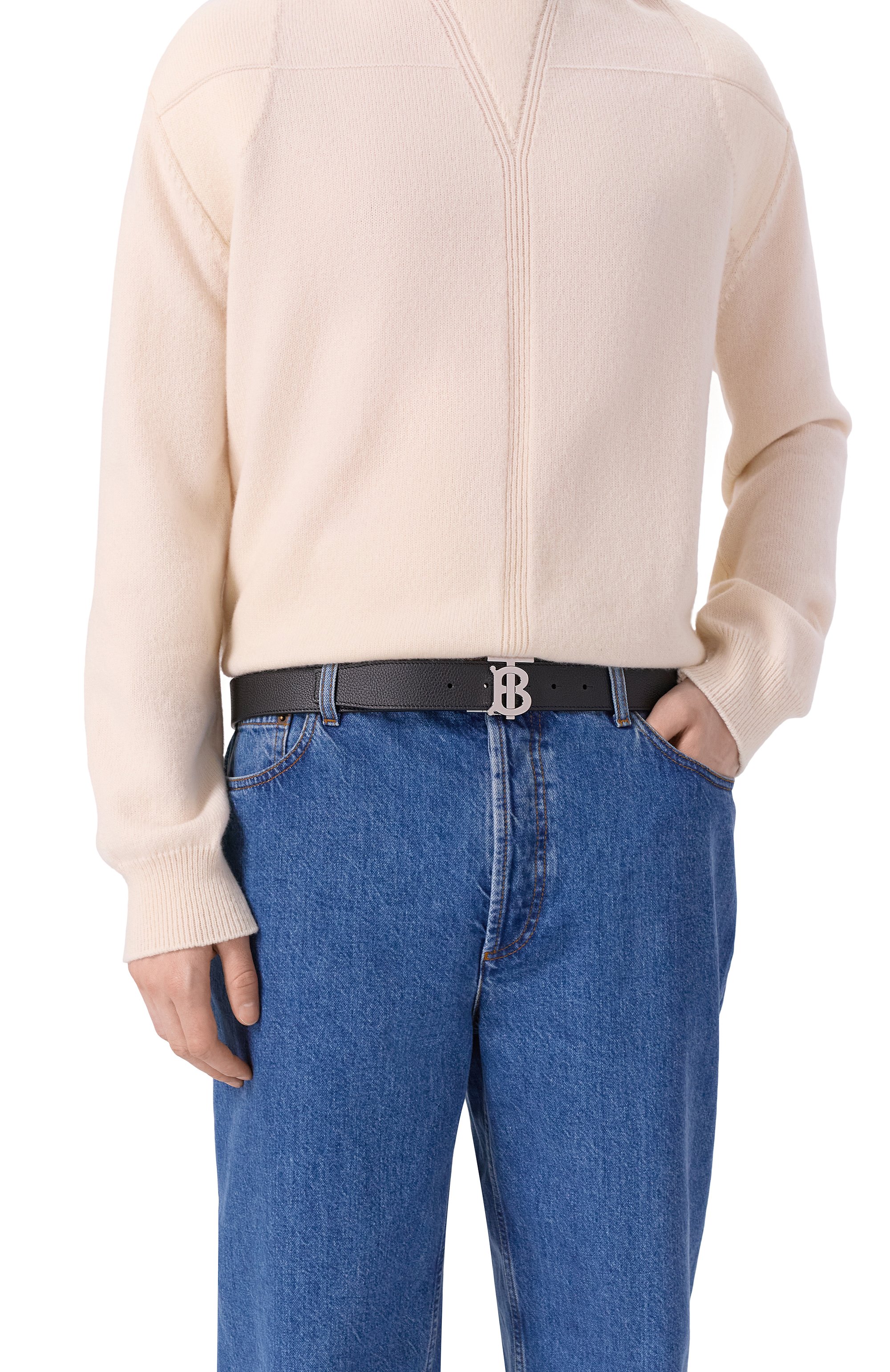 Двусторонний ремень из кожи BURBERRY, арт. 8043247, фото 2