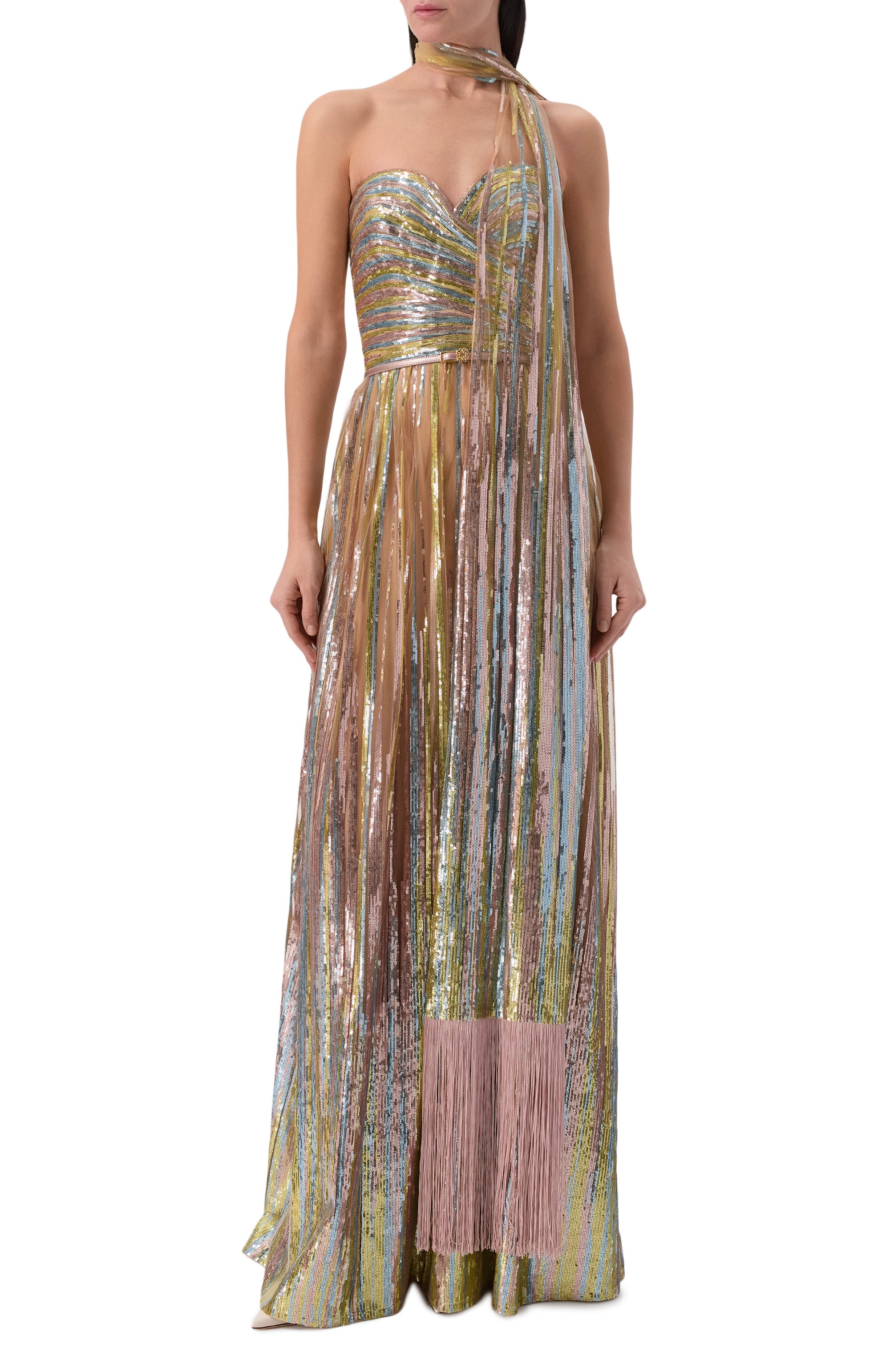 Платье с отделкой пайетками ELIE SAAB, арт. D1017NR26/YA060, фото 2